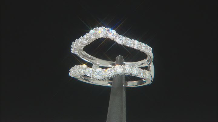 White Cubic Zirconia Rhodium Over Sterling Silver Ring Set 10.18ctw Video Thumbnail